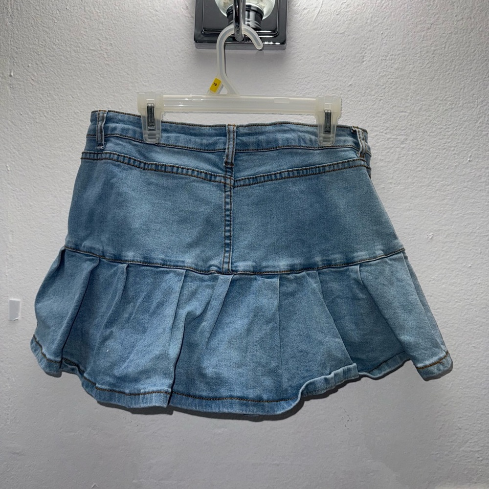 Denim Ruffle Mini Skirt - Picture 2 of 2